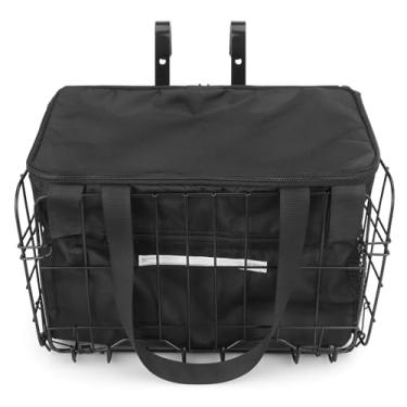 Imagem de Zoofen Cesta De Bicicleta Dobrável Frontal Com Bolsa Interna Nylon Removível, Cestas Metal Para Bicicletas Adultas Capacidade 44 Libras