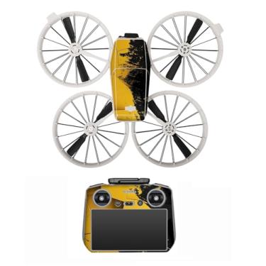 Imagem de YYFRIEND Conjunto de adesivos coloridos de fibra de carbono para DJI Flip com RC 2