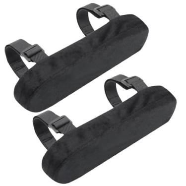 Imagem de 2 peças de apoio de braço para cadeira de escritório, almofadas de descanso de braço, apoios de braço de esponja macios e confortáveis, adequados para cadeiras de escritório e cadeiras de jogos (preto