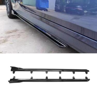 Imagem de Extensão de spoiler labial de saia lateral de carro difusor protetor para série 4 2 portas G22 2020-2024 avental divisor de saia lateral do carro (preto brilhante)