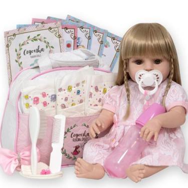 Imagem de Bebe Reborn Grande Menina Loira Gatinha Laura Olho Castanho - Cegonha 