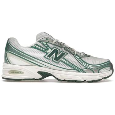 Imagem de New Balance Tênis masculino 740, Branco, verde-pântano, 9 Women/7.5 Men