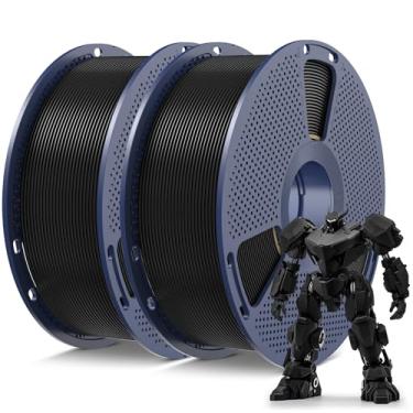 Imagem de SUNLU Filamento PLA 1,75 mm, filamento de impressora 3D PLA premium, alta precisão e livre de emaranhados, pacote com 2 (2 kg no total, 1 kg / carretel). (preto + preto)