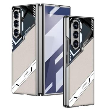Imagem de HAOMRIYL Capa de couro para Samsung Galaxy Z Fold 7, capa ultrafina à prova de choque com suporte, capa de proteção galvanizada, cinza, ZFOLD 7