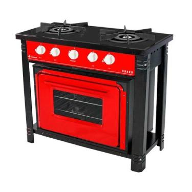 Imagem de Fogão Profissional 2 Bocas Venâncio Linha Bravo Vermelho Intenso com F