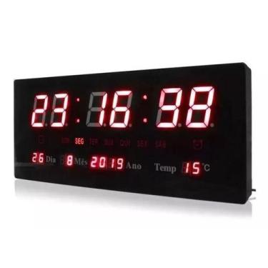 Imagem de Relógio De Parede Digital Led Termometro Calendario - Smart