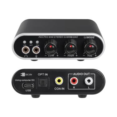 Imagem de XTUGA PH3 Gaming DAC Amplificador de fone de ouvido estéreo mini placa de som portátil conversor de áudio USB tipo C para RCA, adequado para PC/PS4/PS5/MAC