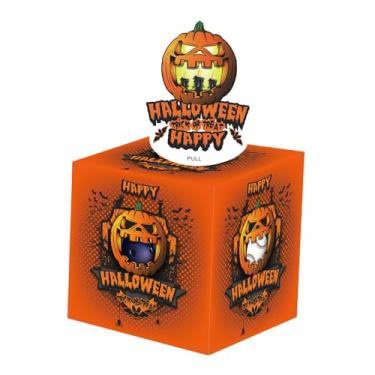 Imagem de IEUDNS Cofrinho de Halloween com 50 sacos transparentes, decoração de abóbora, caixa divertida para dinheiro, presente para amantes e família