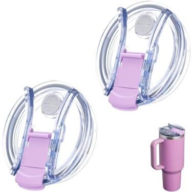 Imagem de Soledea Tampa de copo de substituição de 1,134 g para copo Stanley, pacote com 2 capas de copo à prova de derramamento com trava para acessórios de copo Stanley