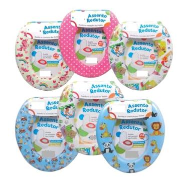 Imagem de Redutor De Assento Infantil Macio Com Alça Para Vaso Sanitário Fofinho Troninho Sanitário Ajuda No Desfralde Com Protetor Anti-Respingo Adaptador De Vaso Sanitário Acolchoado Para Bebe e Criança (Menina)