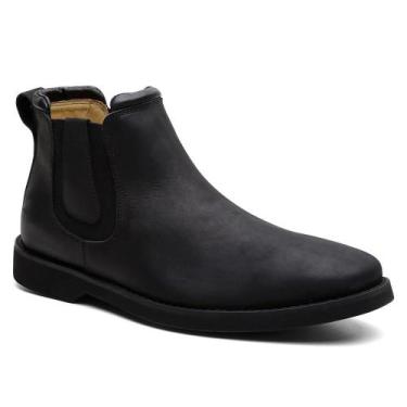 Imagem de Bota Chelsea Masculina Couro Botina Elástico Ajustável - Venetto, Pret