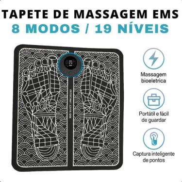 Imagem de Massageador P/ Pés Tapete Pulso Elétrico Alívio Dores Preto - LIPPIN