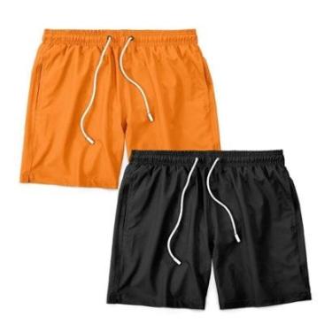 Imagem de Kit 2 Shorts Bermuda Masculino Tactel Liso Praia Academia-Masculino