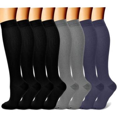 Imagem de Meias de compressão CHARMKING 8 pares de 15-20 mmHg para mulheres e ho