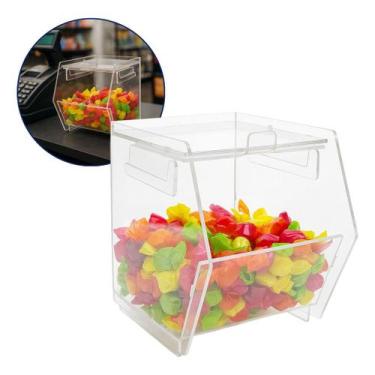 Imagem de Expositor Balas Doces Display Baleiro Balcão Nicho Bancada Acrílico Tr