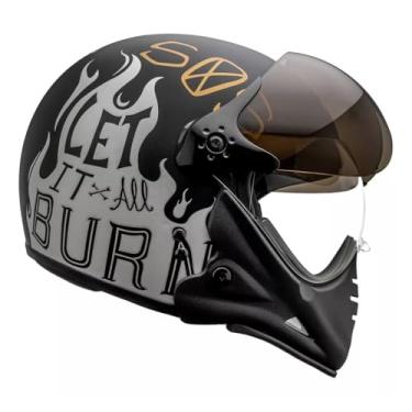 Imagem de Capacete Peels F21 Burn Preto Fosco Aberto Queixeira Moto TAMANHO 61