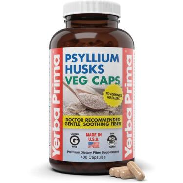 Imagem de Suplemento Yerba Prima Psyllium Husks Veg Caps 400 cápsulas
