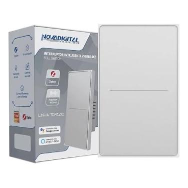 Imagem de Interruptor Inteligente NovaDigital Topázio 4x2 Zigbee 3.0 Full Touch Switch Tuya Smart Life Compatível Alexa Google Home Preto ou Branco (Branco (2 Botões))
