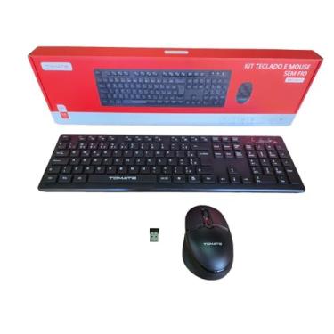 Imagem de Kit Teclado E Mouse Sem Fio 2.4ghz Tomate