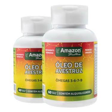 Imagem de Kit 2 Óleo de Avestruz 750mg – Ômegas 3-6-7-9 + Vitaminas A, D3, K2 e B – 60 Cáps - Amazon Struthio