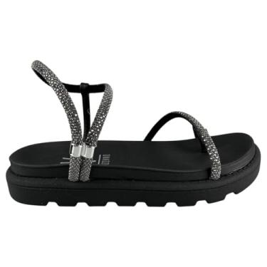 Imagem de Sandalia Papete Feminina Vizzano Ring Toe Tratorada Brilho (Preto, BR, Adulto, Numérico, 39)