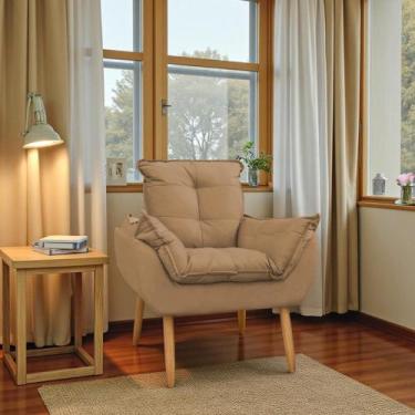 Imagem de Poltrona Para Sala Decorativa Opala Pés Palito Suede - Porto Decor, Ca