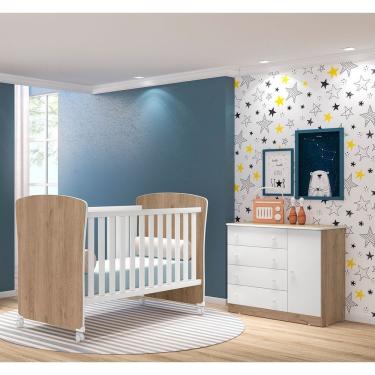 Imagem de Kit Berço Mini Cama E Cômoda Sapateira Infantil Branco