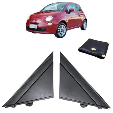 Imagem de Par Moldura Inferior Para-lama Retrovisor Compatível Com 500 Lounge Air Dualogic 2009 Á 2017 (AMBOS OS LADOS - PRETO FOSCO)