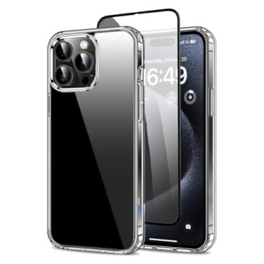 Imagem de Capa Capinha Clear Case Transparente Resistente a Risco e Anti Impacto [Anti-amarelamento] + Película 3d Privacidade Anti Spy Para iPhone (iPhone 15 Pro Max)
