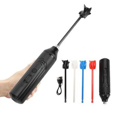 Imagem de Fafeicy Misturador de Resina Portátil Agitador de Resina Elétrico Sem Escova Recarregável Com 4 Pás para Mistura de Tinta de Silicone DIY Artesanato ABS Material PVC 16,5x3,5cm Pá de