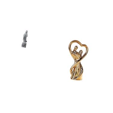 Imagem de Fenteer Estátua de Casal Guan Yin, Ornamento de Pedra Colecionável, Decoração Budista Chinesa de Feng Shui para Corredor Interno, Quarto, Lareira, Escultura D