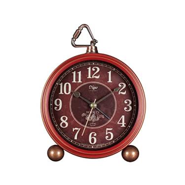 Imagem de Despertadores infantis retro despertador eletrônico vermelho criativo ornamento de relógio, despertador de mesa para quarto, cabeceira, mesa (cor: 1) (1) (1)