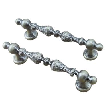 Imagem de CXYFQUUK Puxadores de ferragens de móveis de arte antiga bronze 96 mm gaveta de porta guarda-roupa armários de cozinha armário cômoda puxadores acessórios 2 peças