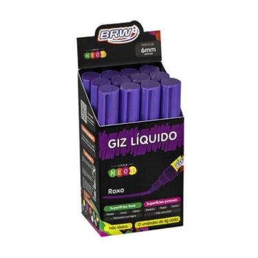 Imagem de Caixa Caneta Giz Líquido 6mm 4g Evoke Com 12 Unidades Brw Roxo