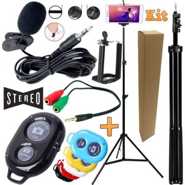 Imagem de Tripé Grande Profissional 2,10M Câmera Suporte Celular +