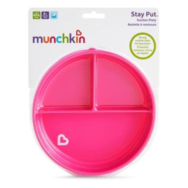 Imagem de Prato Com Ventosa Para Alimentação Do Bebê Rosa Munchkin