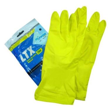 Imagem de Luvas de Látex Natural Plastcor - Plastcor do Brasil, Amarelo, 9