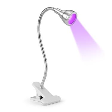 Imagem de Luminária Luz LED UV - Flexível de Garra para Secagem de Unhas de Gel e Autenticação de Notas