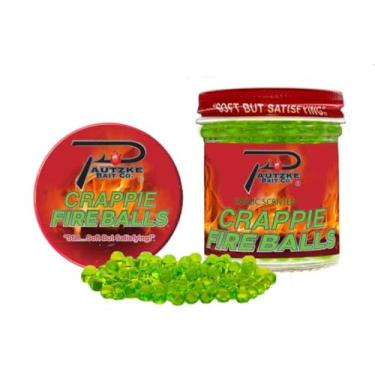 Imagem de Pacote com 3 bolas de fogo de peixe Pautzke, cor verde-limão - Isca de pesca irresistível, cor impressionante e liberação prolongada de perfume, infundida com suco de ovo de salmão genuíno para
