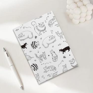 Imagem de Cadernos de desenho caprichoso com estampa de gato para trabalho, caderno de composição pautado A5, caderno pautado na faculdade, blocos de notas, agenda de viagem para escrever anotações, presentes