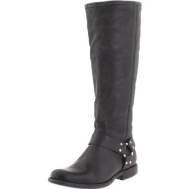 Imagem de FRYE Bota feminina Phillip Harness de cano largo, Couro vintage macio preto - 76850, 6