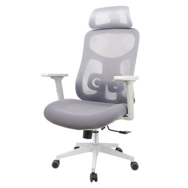 Imagem de Cadeira Escritório Nr-17 Everest Presidente C- Braços Fratini Encosto Tela Gelo-cinza Base Rodízio