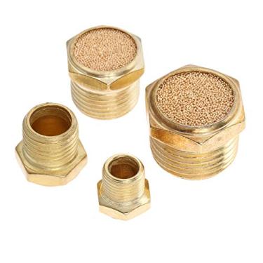 Imagem de 5 pcs Pneumatic Air Resumir Silenciador Silenciador Muffler 1/8"1/4" 3/8"1/2" silenciadores de silenciadores de silenciadores de latão de latão Conector Redutor de filtro de ruído YYDFPIIA