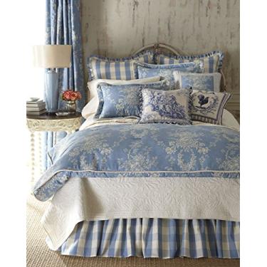 Imagem de Sherry Kline Home Collection Country Manor Fronha quadriculada Euro – 66 cm x 66 cm, cambraia, cordão com babado, 100% algodão, sem inserção