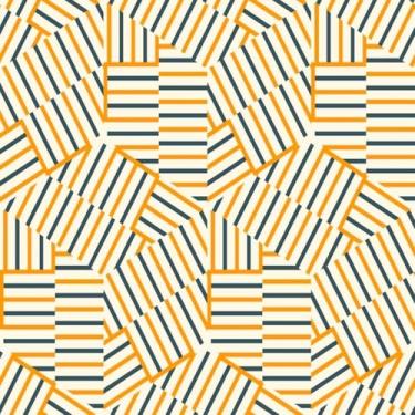 Imagem de Quadro Decorativo Moderno Geométrico Cubos Arte Abstrata para Fachadas Interiores 40x40cm