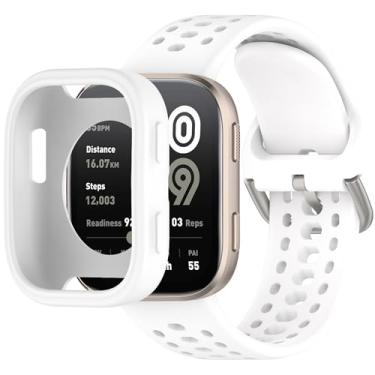 Imagem de QHBAMD Pulseira de silicone para relógio Amazfit Bip 6 A2435 – capa de TPU macio, respirável, impermeável, com fecho seguro, para academia, corrida o dia todo