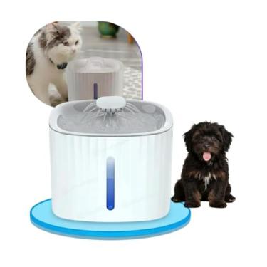 Imagem de Bebedouro Automático para Pets, Fonte de Água 3L com Filtro de Carvão Ativado, Fluxo 360°, LED Indicador, Bivolt, Branco, 20x20x16cm