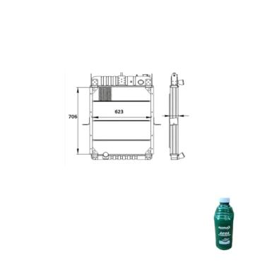 Imagem de Kit Radiador Ford Cargo 1215/1415/1422/1519/152 + Água Desmineralizada RadiadorNAQ 1L