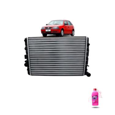Imagem de Kit Radiador VW Gol AP 95> 8/16 V C/Ar + Aditivo Radiador Visconde RV Extra Rosa
