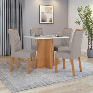 Imagem de Mesa 0,90 Celebrare Com 4 Cadeiras Apogeu Veludo Liso